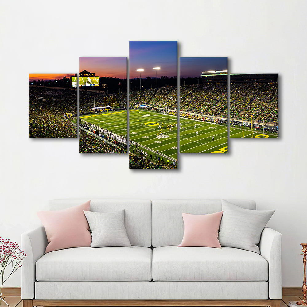 Fall Nights at Auzten Stadium, Stadium Canvas, Sport Art, Gift for him, 5 Panel, Large Canvas, Canvas Print Wall Art
