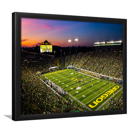 Fall Nights at Auzten Stadium, Stadium Canvas, Sport Art, Gift for him, Framed Art Print Wall Decor, Picture Framed