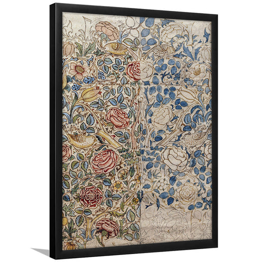 Fall Vintage Botanical Tapestry Wall Hanging William Morris Textile Wall Decor Watercolor Botanical Prints