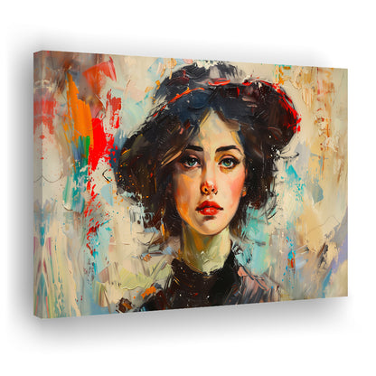 Fashion Girl In Black Painting, Canvas Art Decor Print, Painting Art, Canvas Print Wall Art Home Decor