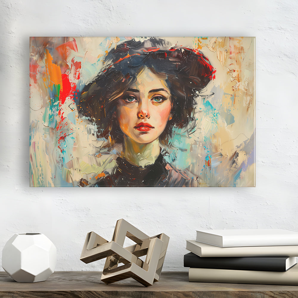 Fashion Girl In Black Painting, Canvas Art Decor Print, Painting Art, Canvas Print Wall Art Home Decor