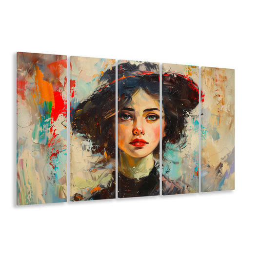 Fashion Girl In Black Painting, Canvas Art Print, Painting Art, Multi Panels Canvas Print Wall Art