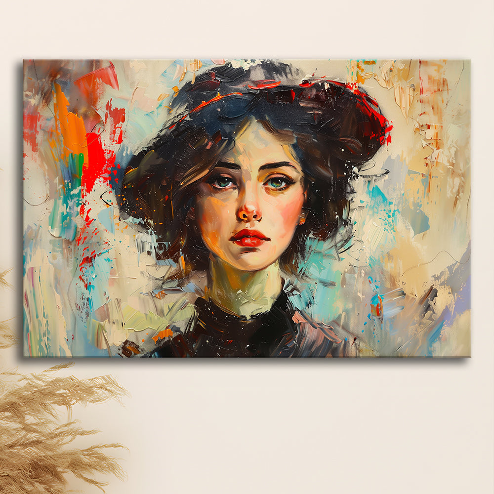 Fashion Girl In Black Painting, Canvas Art Decor Print, Painting Art, Canvas Print Wall Art Home Decor