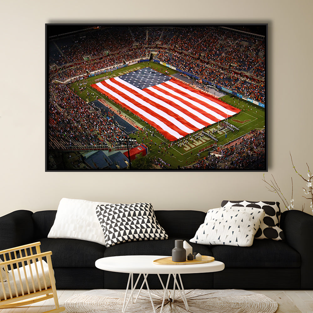 Fau stadium in Florida, Stadium Canvas, Sport Art, Framed Canvas Print Wall Art, Floating Frame