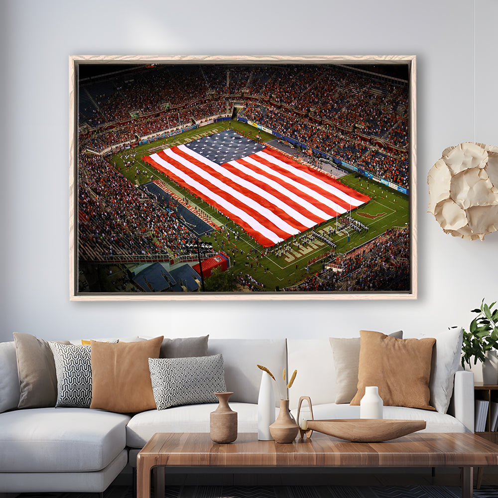 Fau stadium in Florida, Stadium Canvas, Sport Art, Framed Canvas Print Wall Art, Floating Frame