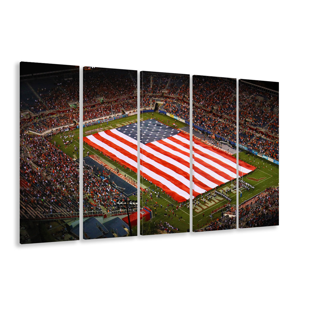 Fau stadium in Florida, Stadium Canvas, Sport Art, 5 Panel B, Extra Large Canvas, Canvas Print Wall Art