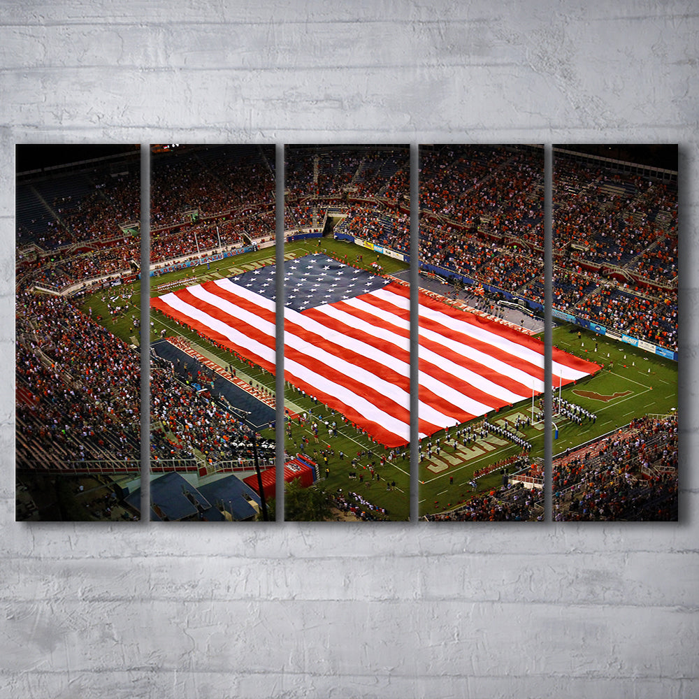 Fau stadium in Florida, Stadium Canvas, Sport Art, 5 Panel B, Extra Large Canvas, Canvas Print Wall Art