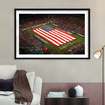 Fau stadium in Florida, Stadium Canvas, Sport Art, Gift for him, White Border Framed Art Print Wall Decor