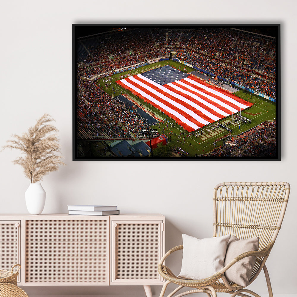 Fau stadium in Florida, Stadium Canvas, Sport Art, Framed Canvas Print Wall Art, Floating Frame