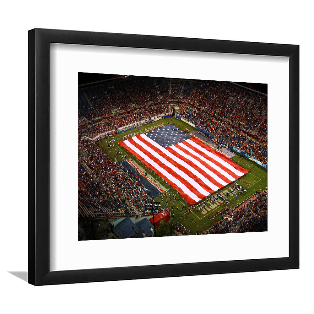 Fau stadium in Florida, Stadium Canvas, Sport Art, Gift for him, White Border Framed Art Print Wall Decor