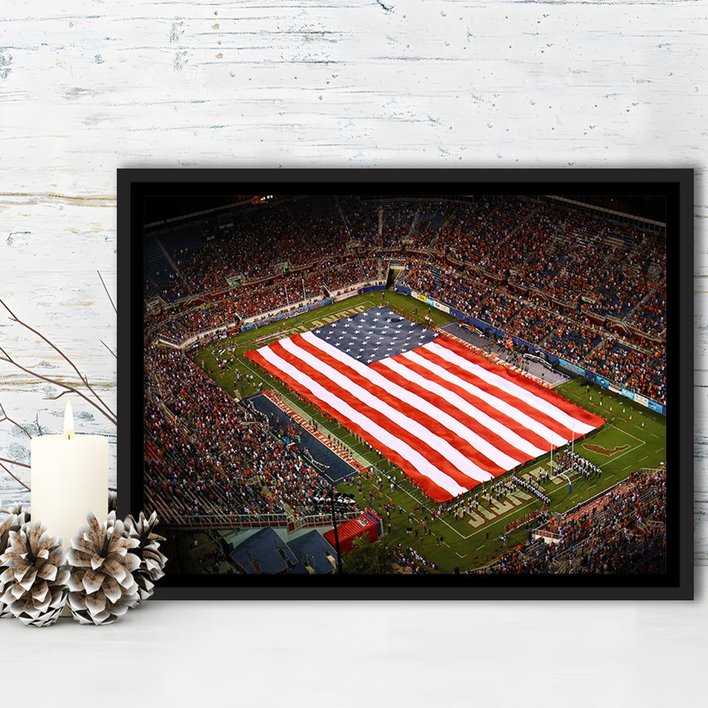 Fau stadium in Florida, Stadium Canvas, Sport Art, Framed Canvas Print Wall Art, Floating Frame