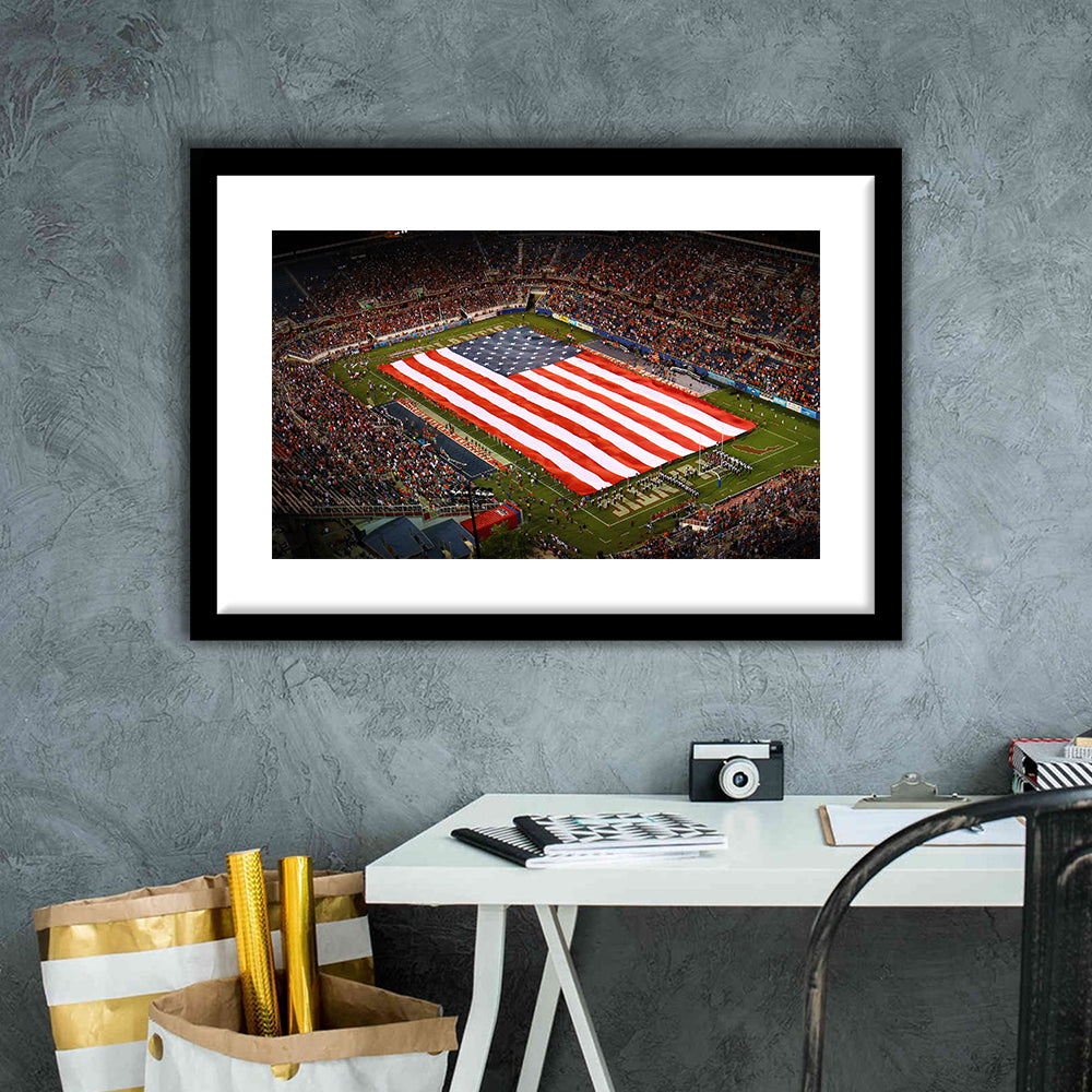 Fau stadium in Florida, Stadium Canvas, Sport Art, Gift for him, White Border Framed Art Print Wall Decor