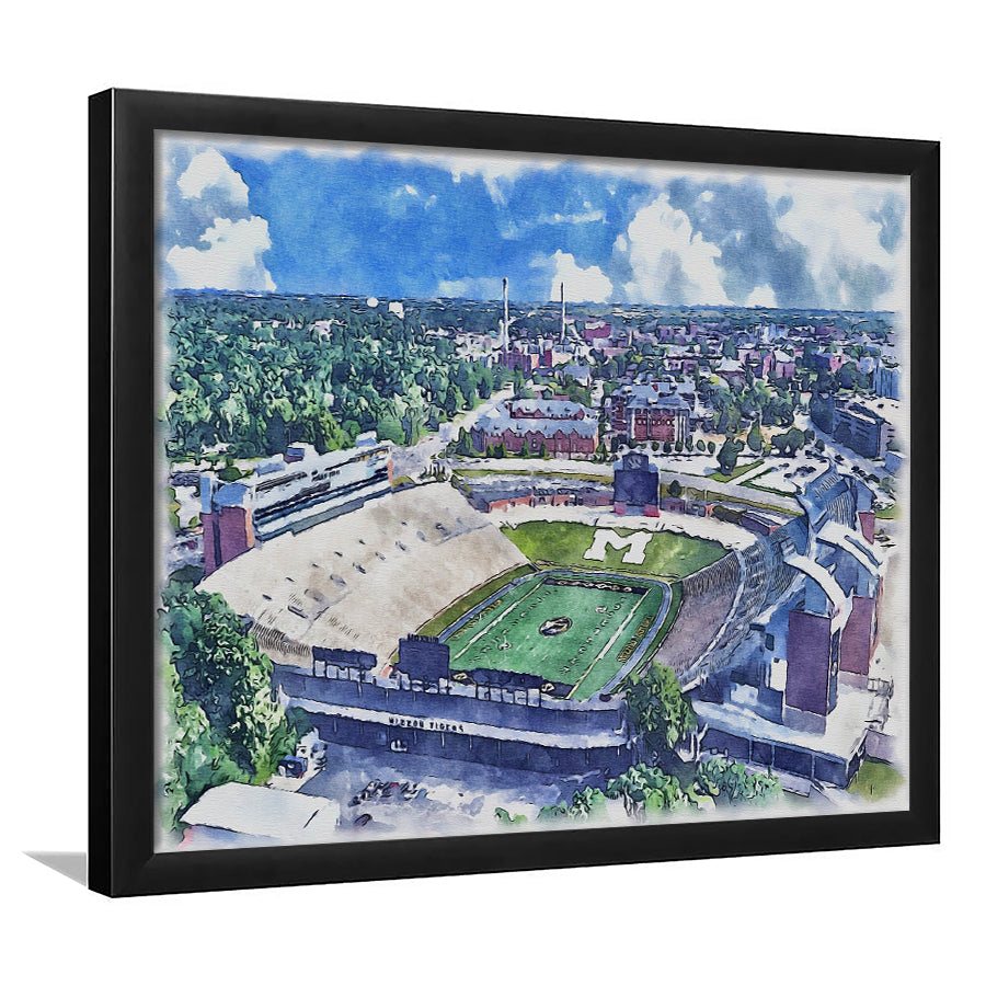 Faurot Field WaterColor, Columbia Missouri Watercolor, Sport Gift Art, Framed Art Print Wall Decor