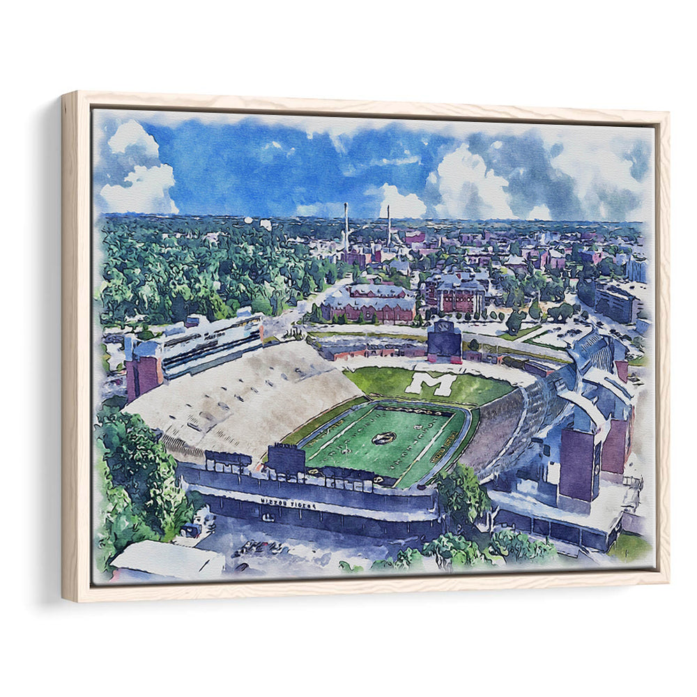 Faurot Field WaterColor, Columbia Missouri Watercolor, Sport Gift Art, Framed Canvas Print Wall Art