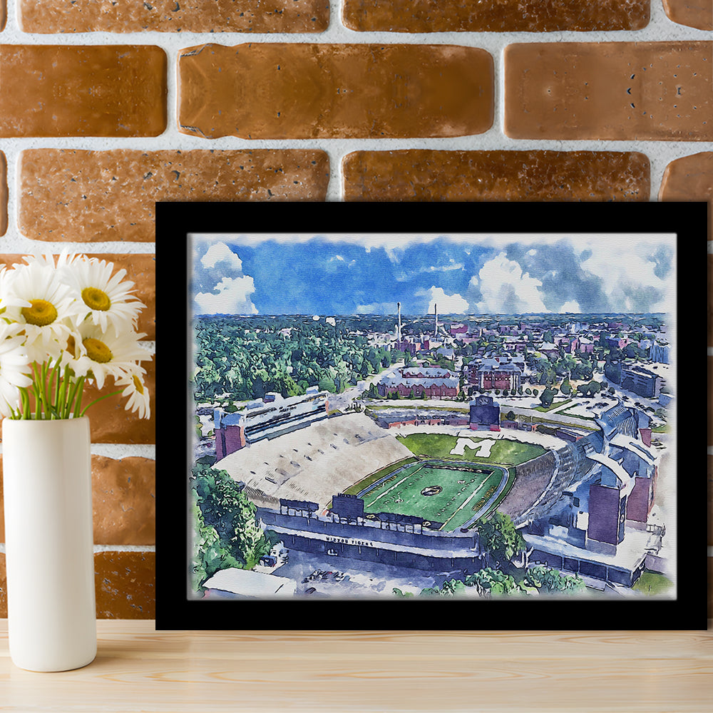 Faurot Field WaterColor, Columbia Missouri Watercolor, Sport Gift Art, Framed Art Print Wall Decor