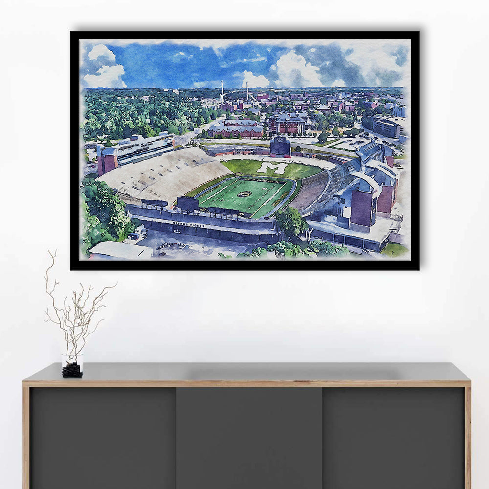 Faurot Field WaterColor, Columbia Missouri Watercolor, Sport Gift Art, Framed Art Print Wall Decor