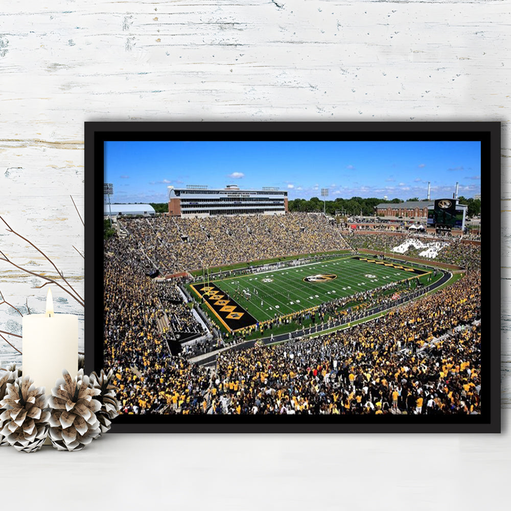 Faurot field at Memorial Stadium, Stadium Canvas, Sport Art, Framed Canvas Print Wall Art, Floating Frame