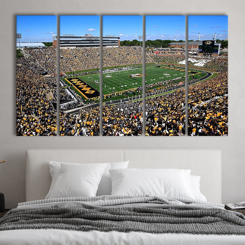 Faurot field at Memorial Stadium, Stadium Canvas, Sport Art, 5 Panel B, Extra Large Canvas, Canvas Print Wall Art