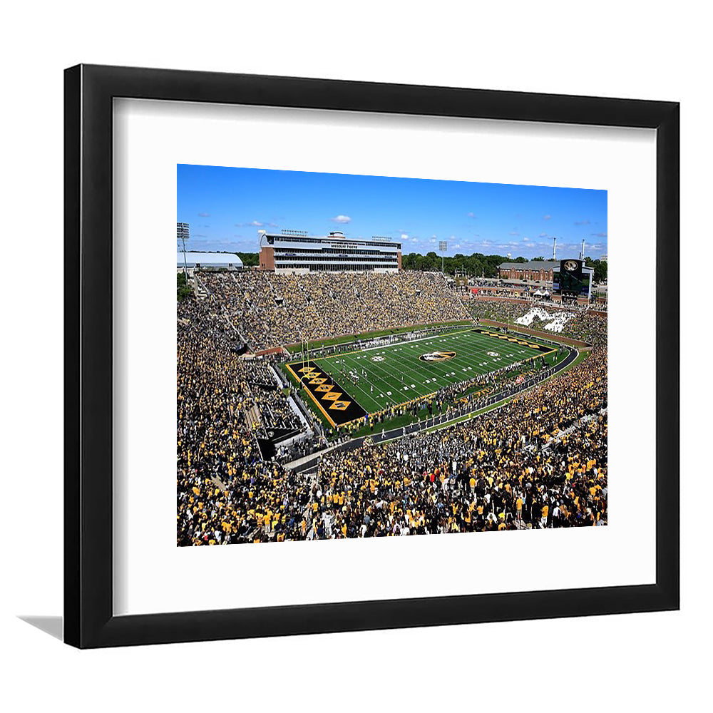 Faurot field at Memorial Stadium, Stadium Canvas, Sport Art, Gift for him, White Border Framed Art Print Wall Decor