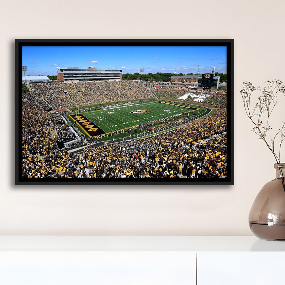 Faurot field at Memorial Stadium, Stadium Canvas, Sport Art, Framed Canvas Print Wall Art, Floating Frame