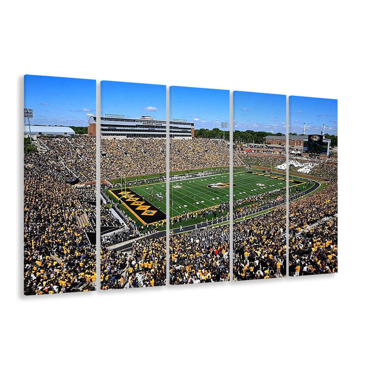 Faurot field at Memorial Stadium, Stadium Canvas, Sport Art, 5 Panel B, Extra Large Canvas, Canvas Print Wall Art