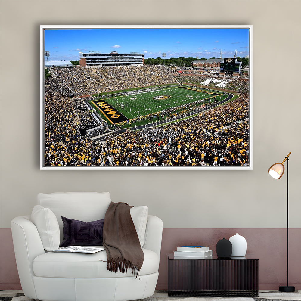 Faurot field at Memorial Stadium, Stadium Canvas, Sport Art, Framed Canvas Print Wall Art, Floating Frame