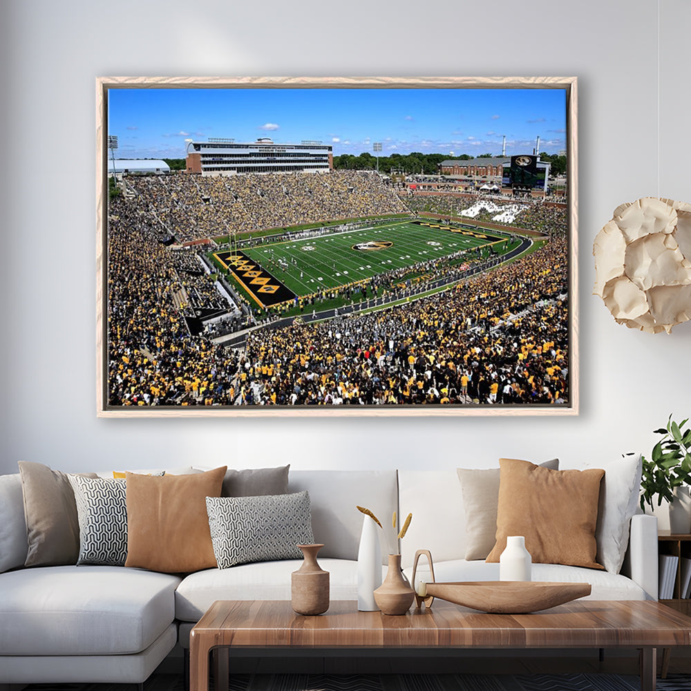 Faurot field at Memorial Stadium, Stadium Canvas, Sport Art, Framed Canvas Print Wall Art, Floating Frame