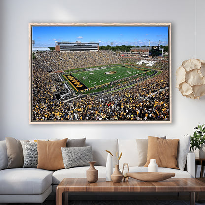 Faurot field at Memorial Stadium, Stadium Canvas, Sport Art, Framed Canvas Print Wall Art, Floating Frame
