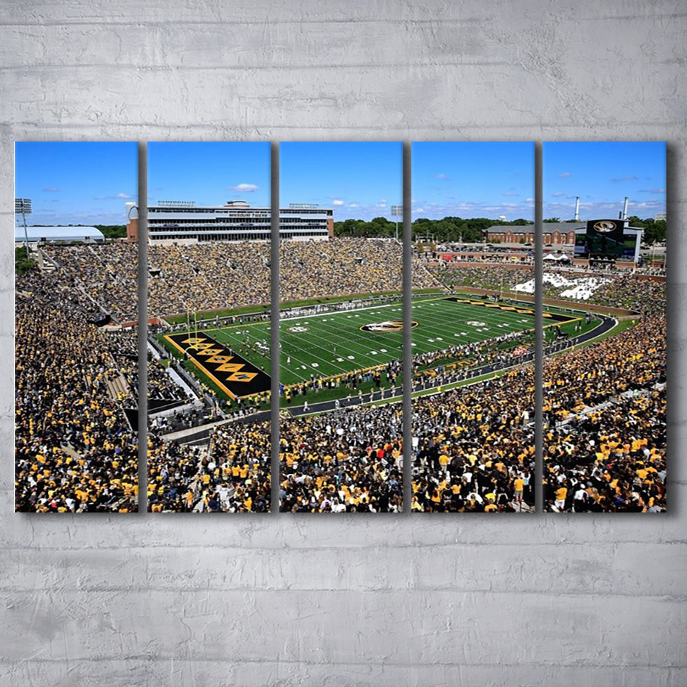 Faurot field at Memorial Stadium, Stadium Canvas, Sport Art, 5 Panel B, Extra Large Canvas, Canvas Print Wall Art