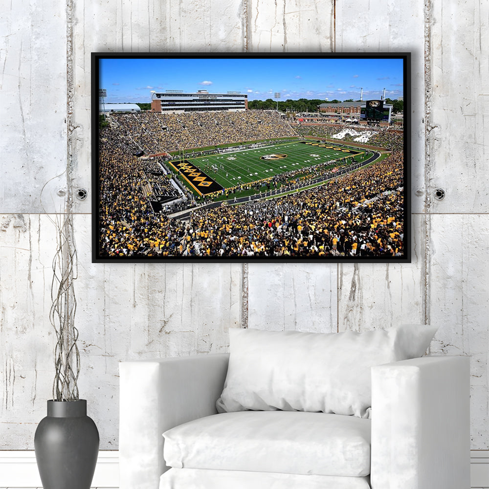 Faurot field at Memorial Stadium, Stadium Canvas, Sport Art, Framed Canvas Print Wall Art, Floating Frame