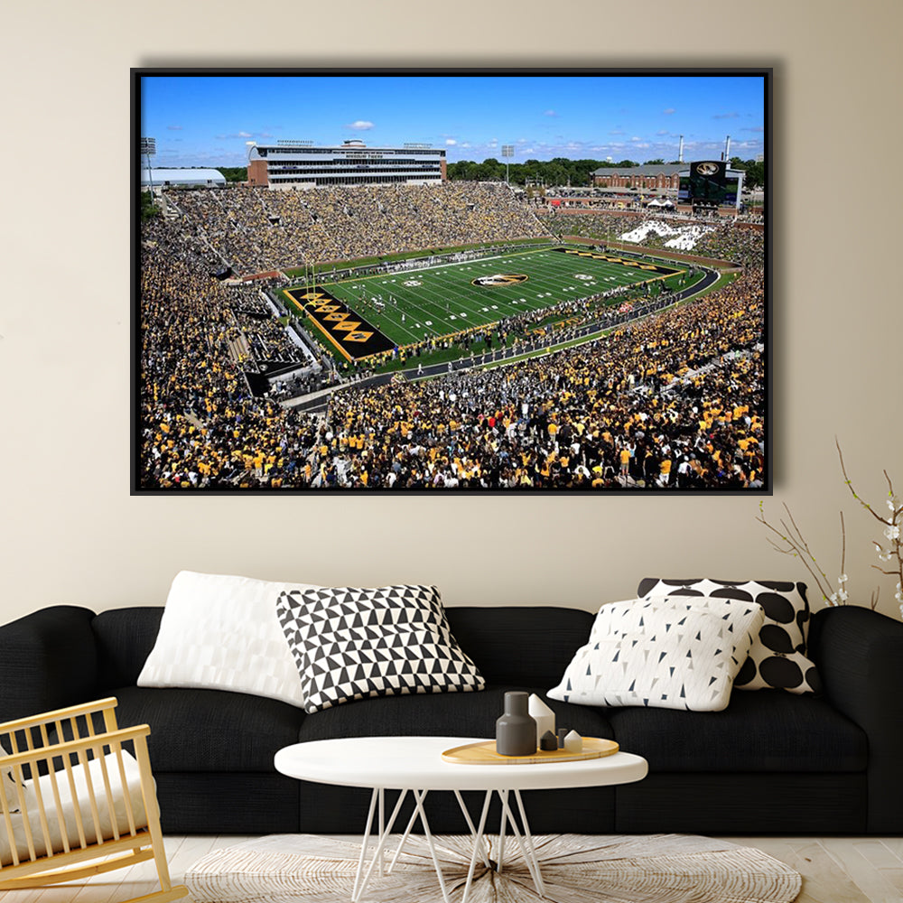 Faurot field at Memorial Stadium, Stadium Canvas, Sport Art, Framed Canvas Print Wall Art, Floating Frame