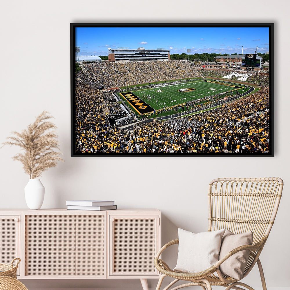 Faurot field at Memorial Stadium, Stadium Canvas, Sport Art, Framed Canvas Print Wall Art, Floating Frame