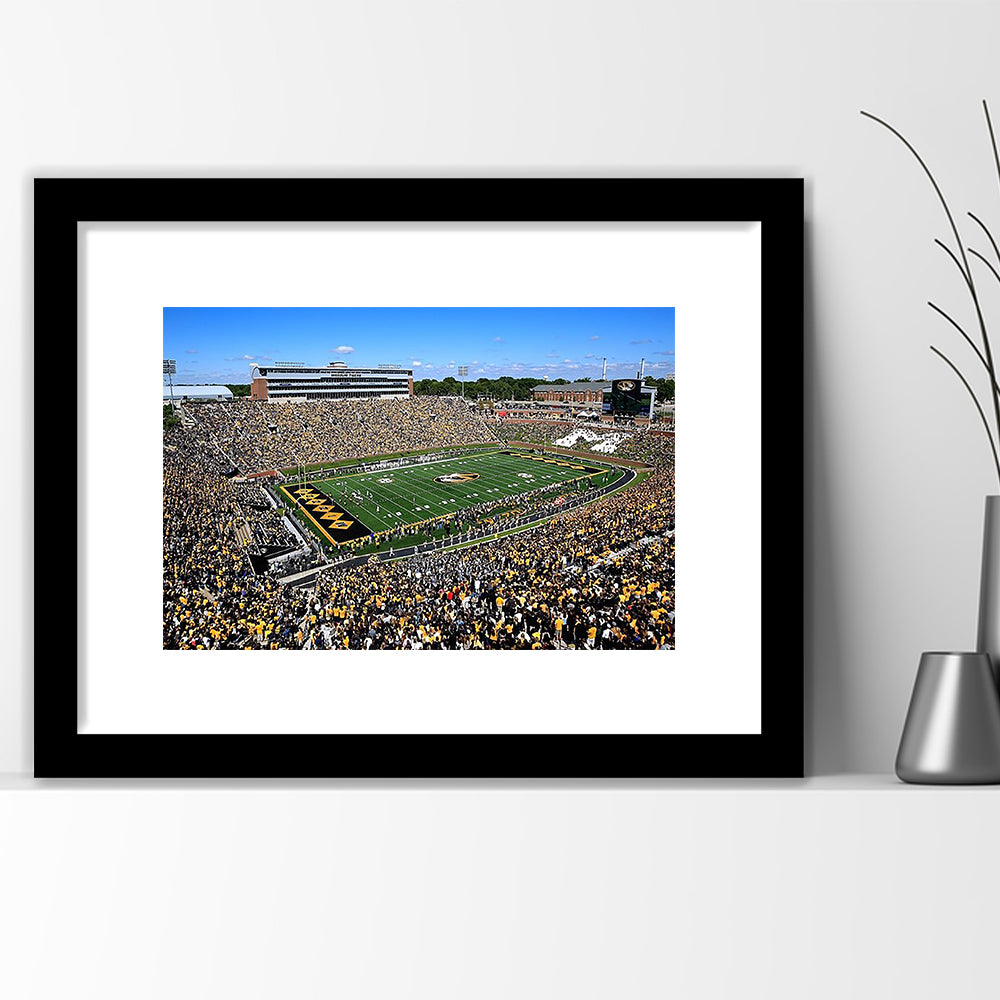 Faurot field at Memorial Stadium, Stadium Canvas, Sport Art, Gift for him, White Border Framed Art Print Wall Decor