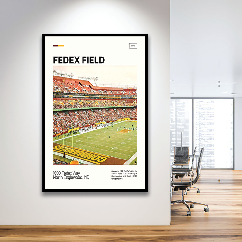 FedExField Print, Washington Commanders Stadium Art, Gifts for him, Sport Art, Framed Art Print Wall Decor