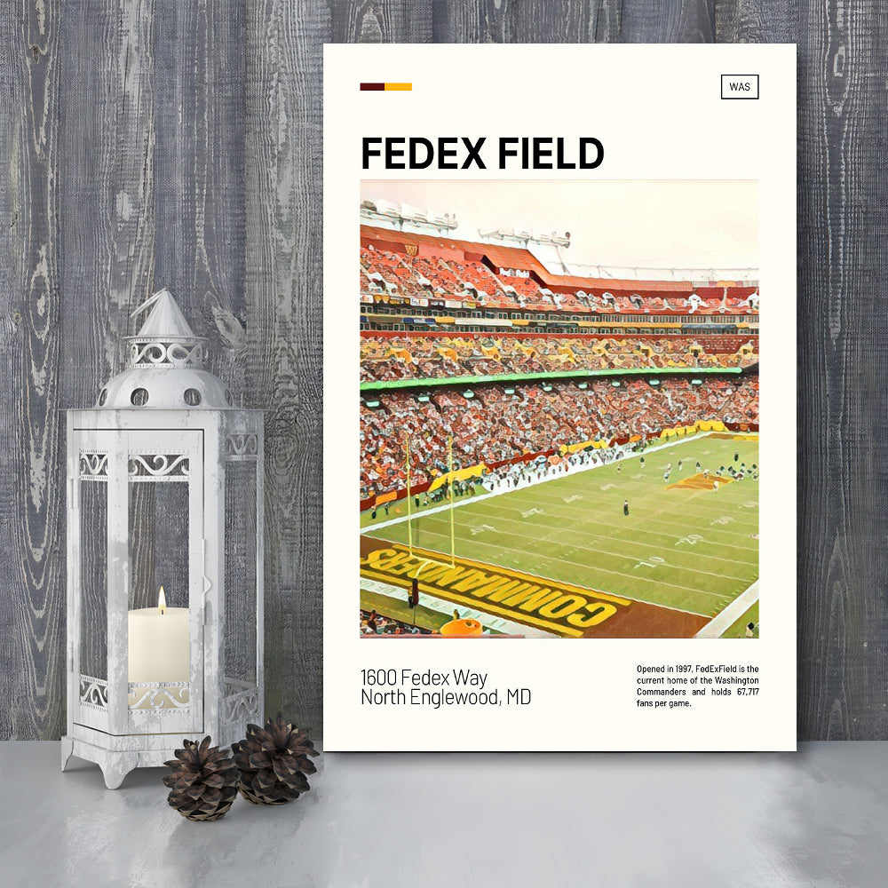 FedExField Print, Washington Commanders Stadium Canvas Art, Fan Gifts, Sport Art, Canvas Print Wall Art