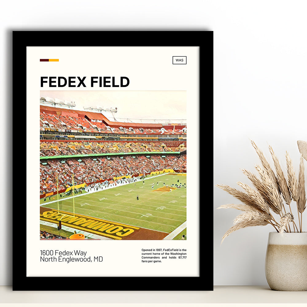 FedExField Print, Washington Commanders Stadium Art, Gifts for him, Sport Art, Framed Art Print Wall Decor