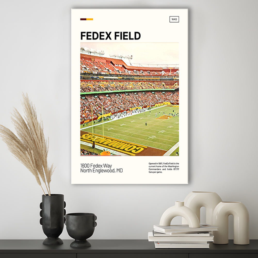 FedExField Print, Washington Commanders Stadium Canvas Art, Fan Gifts, Sport Art, Canvas Print Wall Art