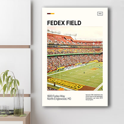 FedExField Print, Washington Commanders Stadium Canvas Art, Fan Gifts, Sport Art, Canvas Print Wall Art