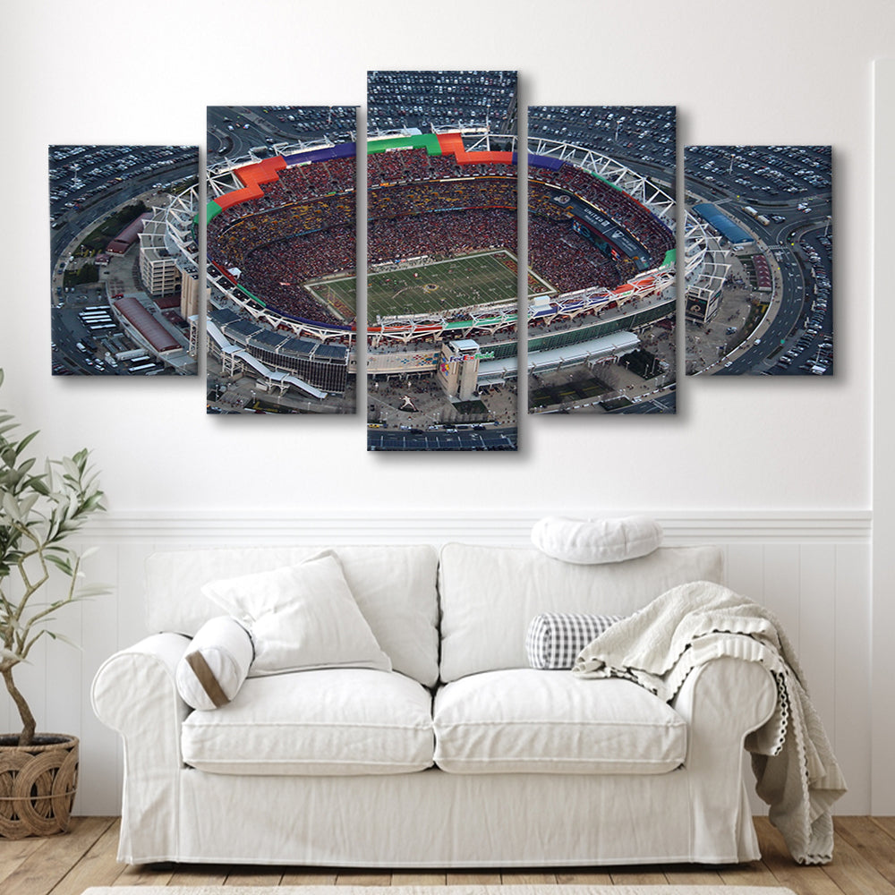Fedex Field Aerial View, Stadium Canvas, Sport Art, Gift for him, 5 Panel, Large Canvas, Canvas Print Wall Art
