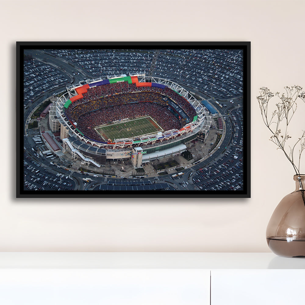 Fedex Field Aerial View, Stadium Canvas, Sport Art, Framed Canvas Print Wall Art, Floating Frame
