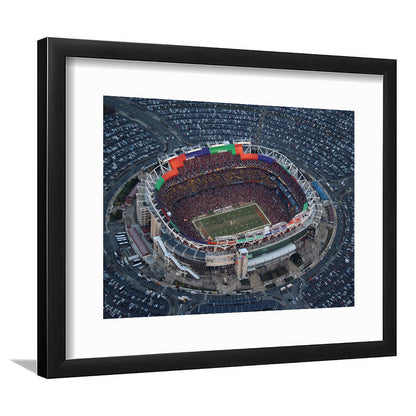 Fedex Field Aerial View, Stadium Canvas, Sport Art, Gift for him, White Border Framed Art Print Wall Decor