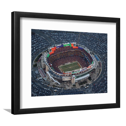 Fedex Field Aerial View, Stadium Canvas, Sport Art, Gift for him, White Border Framed Art Print Wall Decor
