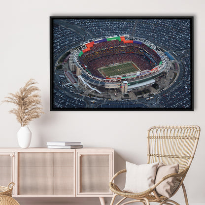Fedex Field Aerial View, Stadium Canvas, Sport Art, Framed Canvas Print Wall Art, Floating Frame