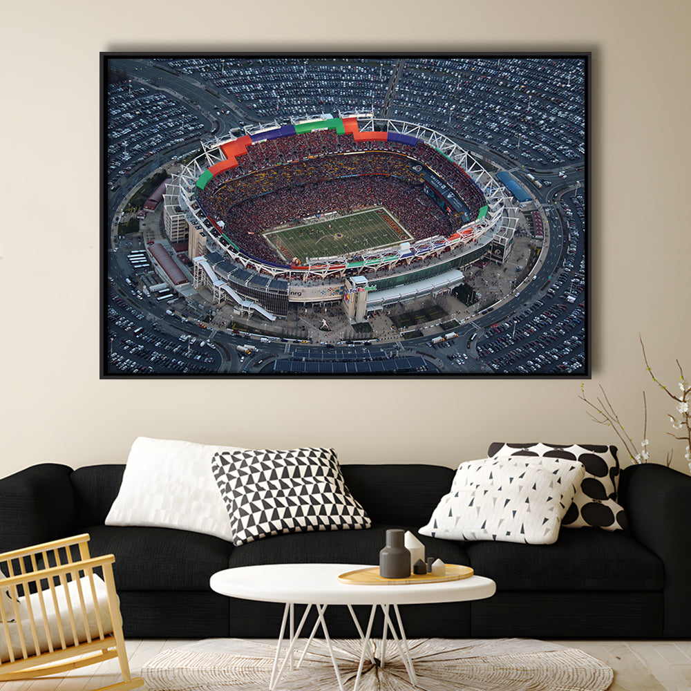 Fedex Field Aerial View, Stadium Canvas, Sport Art, Framed Canvas Print Wall Art, Floating Frame