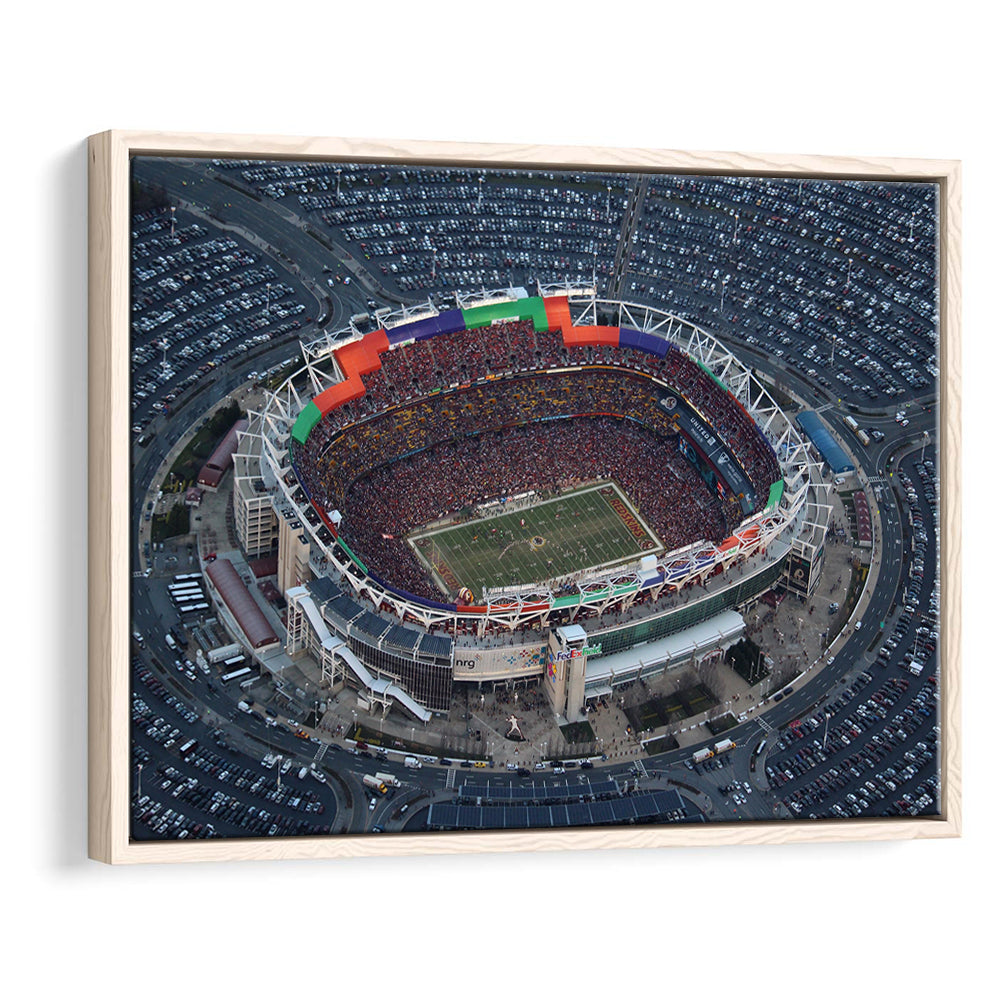 Fedex Field Aerial View, Stadium Canvas, Sport Art, Framed Canvas Print Wall Art, Floating Frame
