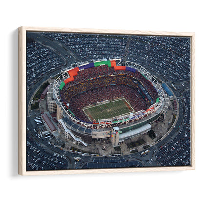 Fedex Field Aerial View, Stadium Canvas, Sport Art, Framed Canvas Print Wall Art, Floating Frame
