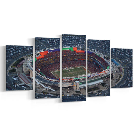 Fedex Field Aerial View, Stadium Canvas, Sport Art, Gift for him, 5 Panel, Large Canvas, Canvas Print Wall Art