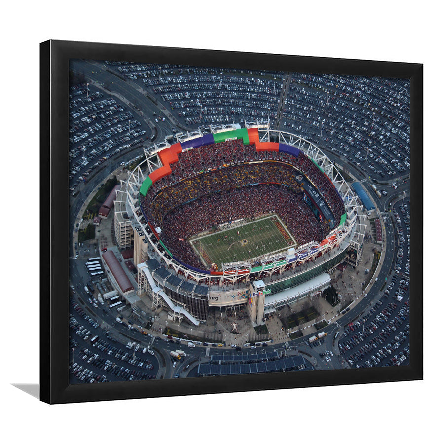 Fedex Field Aerial View, Stadium Canvas, Sport Art, Gift for him, Framed Art Print Wall Decor, Picture Framed