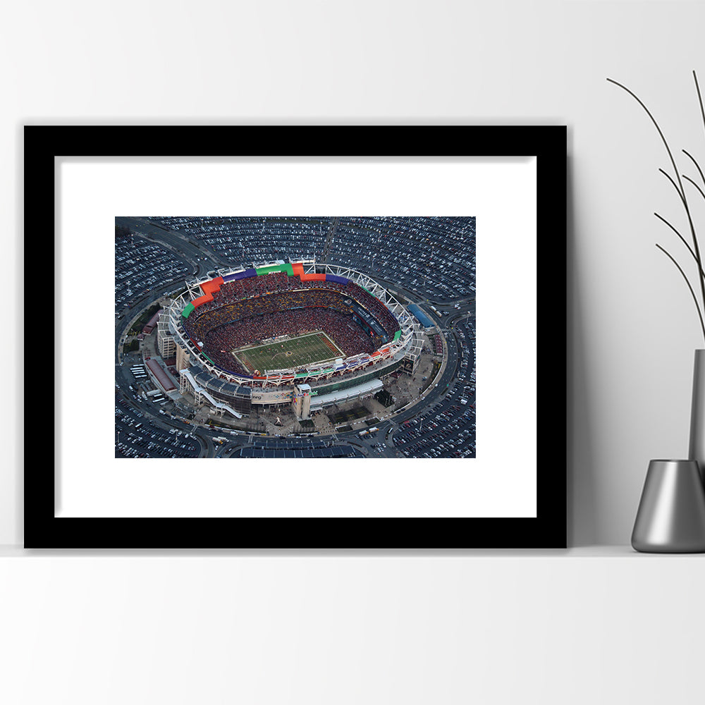 Fedex Field Aerial View, Stadium Canvas, Sport Art, Gift for him, White Border Framed Art Print Wall Decor