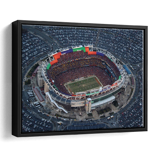 Fedex Field Aerial View, Stadium Canvas, Sport Art, Framed Canvas Print Wall Art, Floating Frame